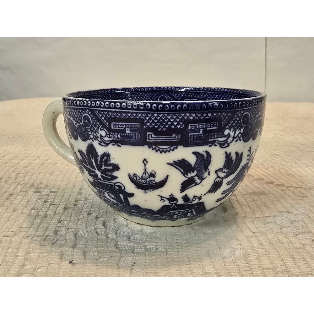 Allerton's Flow Blue Willow Tea Cups England 1929-42 ExC
